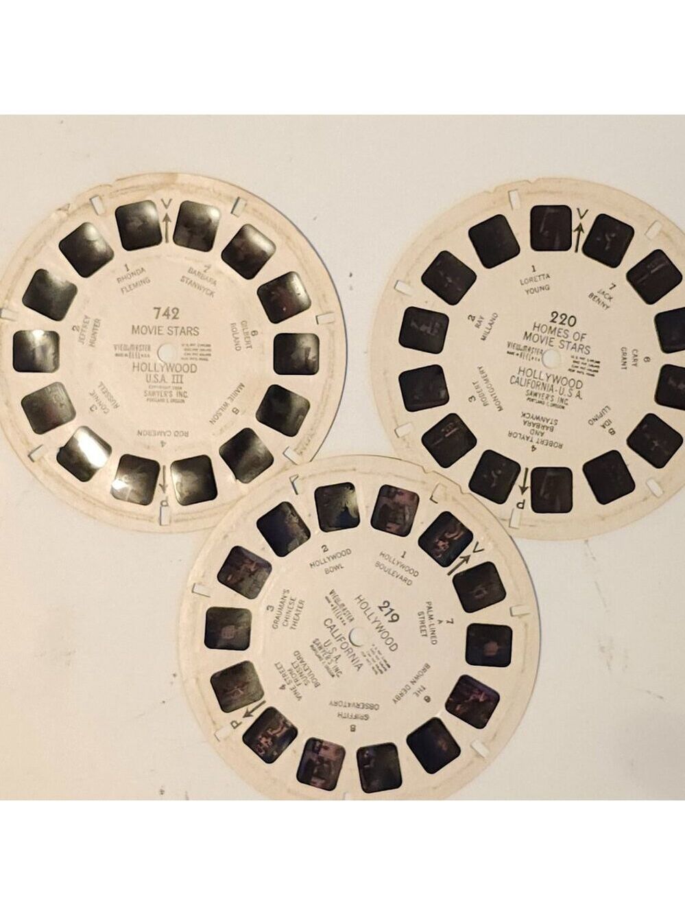 VINTAGE OLD HOLLYWOOD VIEW MASTER REELS Sawyer's USA